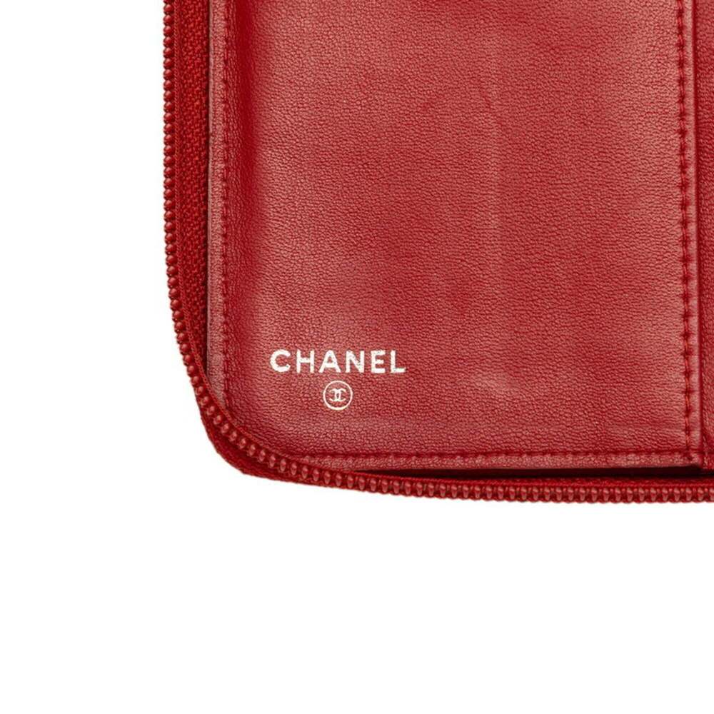 CHANEL Red Leather Logo Wallet - Picture 8 of 8